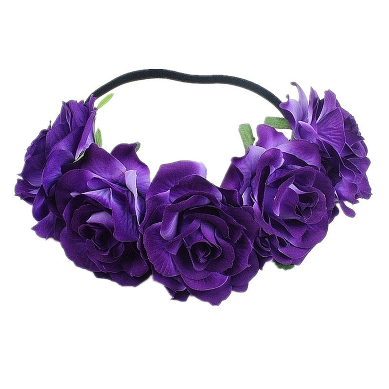 Fake Roses Cosplay Headband Festival Wedding Christmas Wreath Flower Crown - AwwwCos