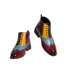 Fashion Business Faux Leather Shoes Men British Color Stitching Lace-up Shoes - AwwwCos