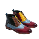 Fashion Business Faux Leather Shoes Men British Color Stitching Lace-up Shoes - AwwwCos