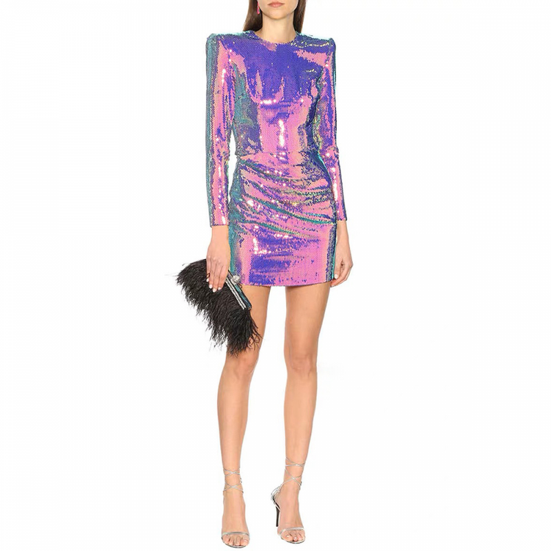 Fashion Elegant Women Stage Sequin Sparkly Banquet Party Dress - AwwwCos
