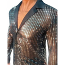 Fashion Hip Hop Disco Shiny Men's Shirt With Fish Scales Party Clothes