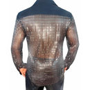 Fashion Hip Hop Disco Shiny Men's Shirt With Fish Scales Party Clothes