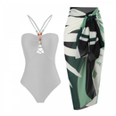 Fashion Women Printed Jumpsuit Long Tight Skirt Beach Bikini Swimsuit Suit - AwwwCos