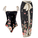Fashion Women Printed Jumpsuit Skirt Beach Bikini Swimsuit Suit - AwwwCos