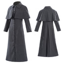 Female Addams Cosplay Costume Woolen Fabric Single Breasted Trench - AwwwCos