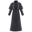Female Addams Cosplay Costume Woolen Fabric Single Breasted Trench - AwwwCos