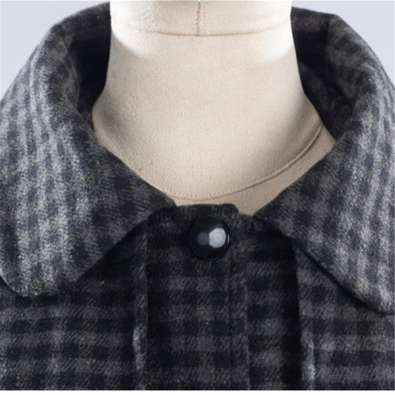 Female Addams Cosplay Costume Woolen Fabric Single Breasted Trench - AwwwCos