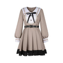 Female Anime BanG Dream! Shizuku Shinomiya Cosplay Costume Khaki Dress