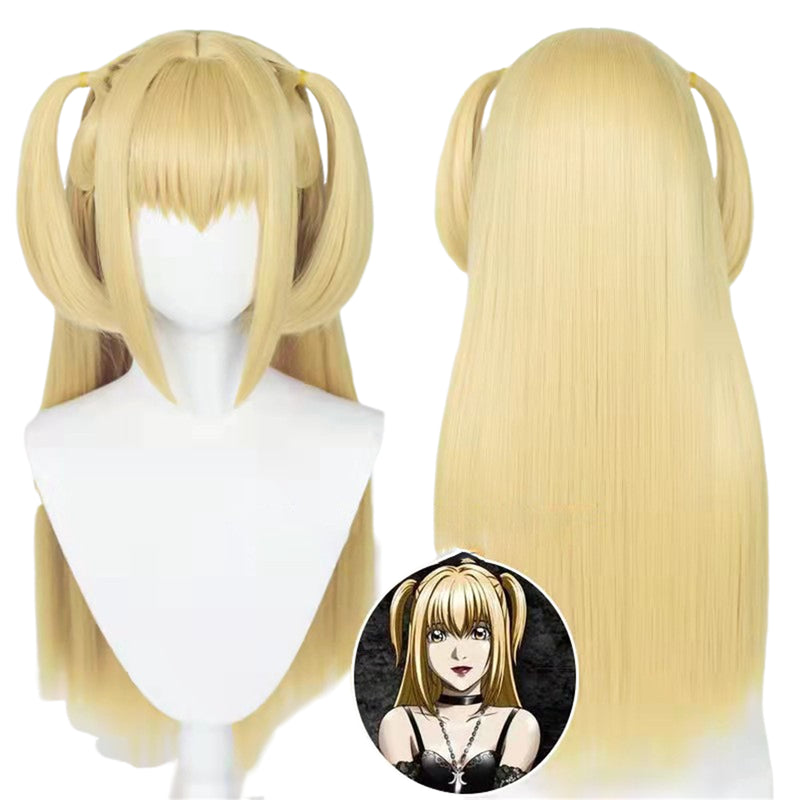 Female Anime Death Note Misa Amane Cosplay Wig Yellow Hair Pigtail - AwwwCos