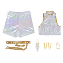 Female Anime K-Pop: Demon Hunters Rumi Cosplay White Shinning Uniform - AwwwCos