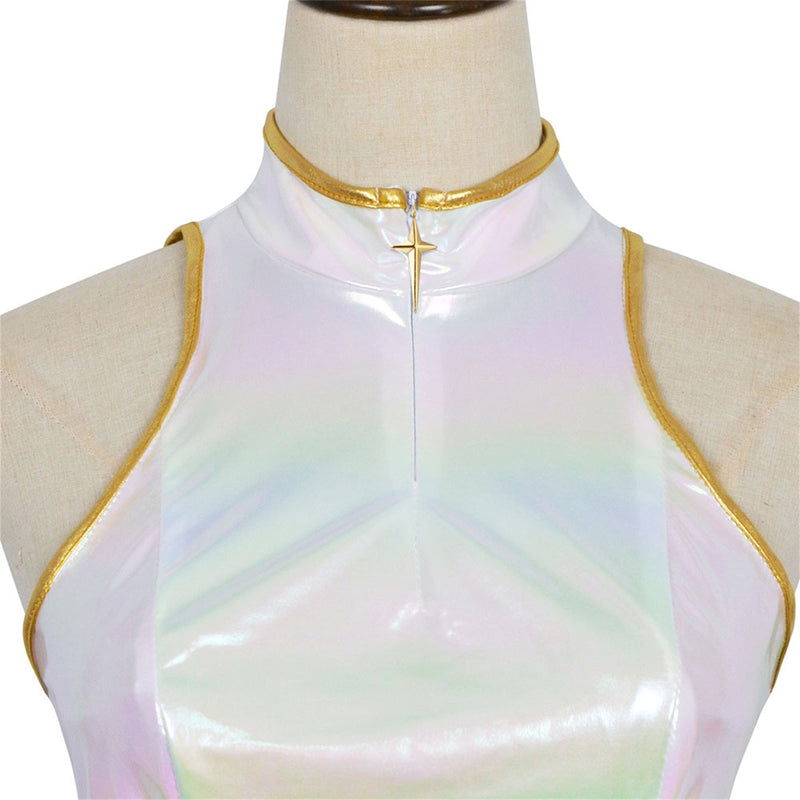 Female Anime K-Pop: Demon Hunters Rumi Cosplay White Shinning Uniform - AwwwCos