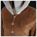 Female Christmas Reindeer Cosplay Costume Brown Velvet Dress Pajamas - AwwwCos