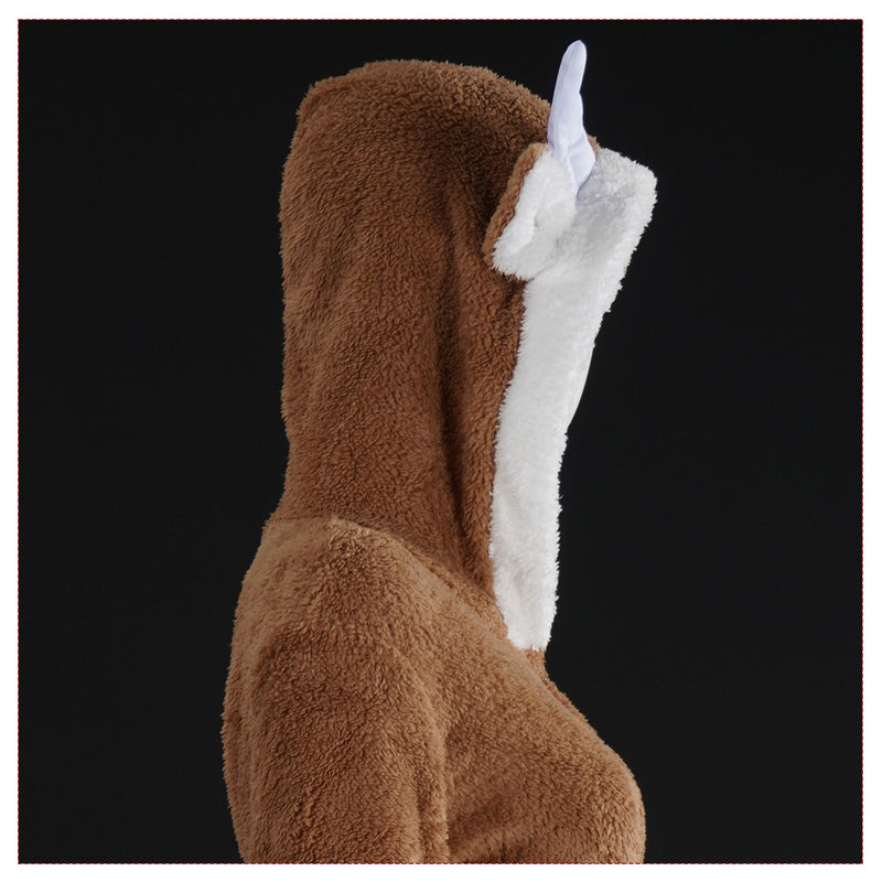 Female Christmas Reindeer Cosplay Costume Brown Velvet Dress Pajamas - AwwwCos