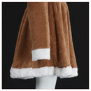 Female Christmas Reindeer Cosplay Costume Brown Velvet Dress Pajamas - AwwwCos