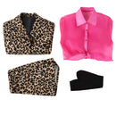 Female Clueless Dion Cosplay Costume Leopard Print Uniform Full Set - AwwwCos