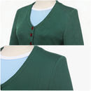 Female Clueless Tai Cosplay Costume Green Sweater Plaid Skirt Blue Shirt - AwwwCos