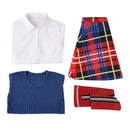 Female Clueless Tai Cosplay Costume School Uniform Plaid Skirt Blue Vest - AwwwCos