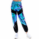 Female Dance Shiny Metallic Mini Top Trousers Faux Leather Glitter Cropped Pants - AwwwCos