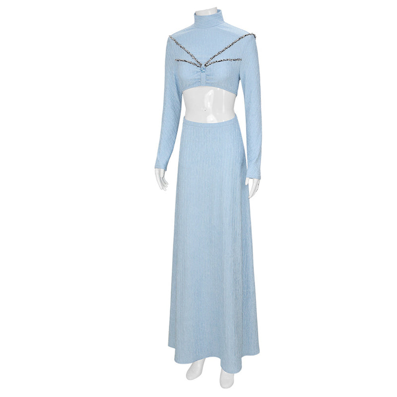Female Film Star Wars Amidala Cosplay Costume Backless Blue Dress - AwwwCos