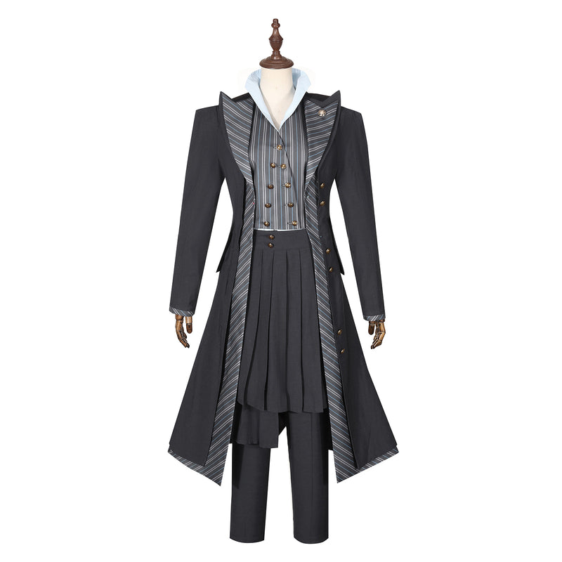 Female Film Wicked Elphaba Cosplay Costume Gray Striped Uniform Suits - AwwwCos