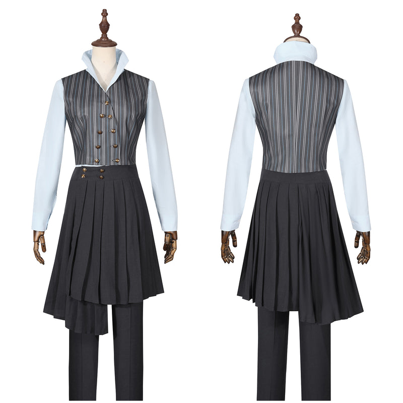 Female Film Wicked Elphaba Cosplay Costume Gray Striped Uniform Suits - AwwwCos