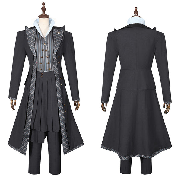 Female Film Wicked Elphaba Cosplay Costume Gray Striped Uniform Suits - AwwwCos