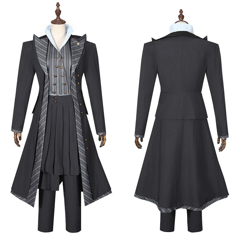 Female Film Wicked Elphaba Cosplay Costume Gray Striped Uniform Suits - AwwwCos