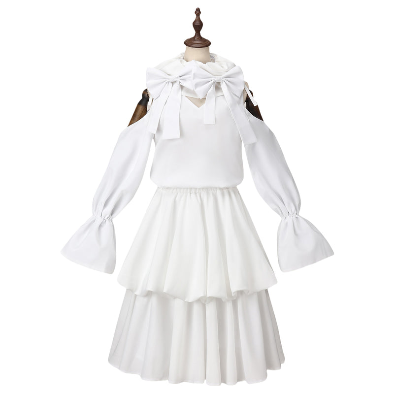 Female Game Alien Stage Sua Cosplay Costume White Dress Hat Accessories - AwwwCos