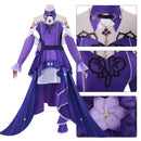 Female Game Honkai: Star Rail Herta Cosplay Costume High Low Purple Dress - AwwwCos