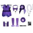 Female Game Honkai: Star Rail Herta Cosplay Costume High Low Purple Dress - AwwwCos