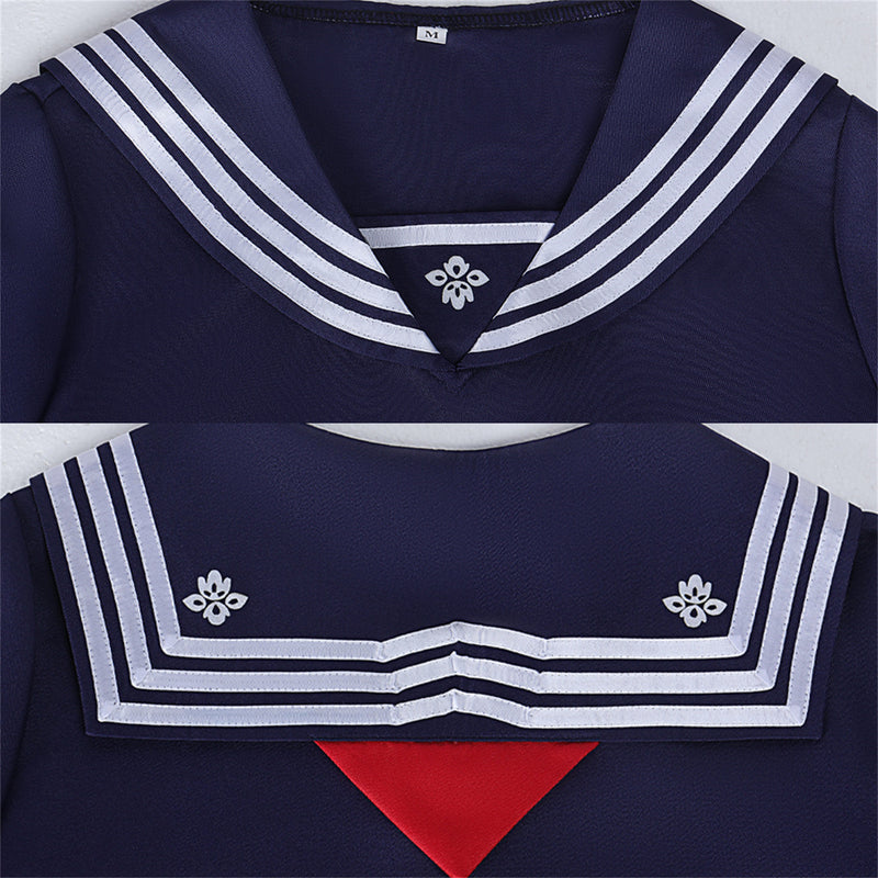 Female Game Silent Hill Shimizu Hinako Cosplay Costume Navy Blue Sailor Suits - AwwwCos