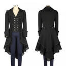 Female Gothic Steampunk Lace Trimmed Tuxedo Vintage Tailcoat - AwwwCos