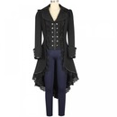 Female Gothic Steampunk Lace Trimmed Tuxedo Vintage Tailcoat - AwwwCos
