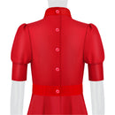 Female Movie Pearl Cosplay Costume Red Puff Sleeve Dress - AwwwCos