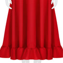 Female Movie Pearl Cosplay Costume Red Puff Sleeve Dress - AwwwCos