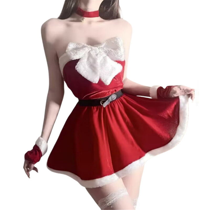 Female Sexy Christmas Cosplay Costume Mrs Claus Roleplay Lingerie Dress - AwwwCos