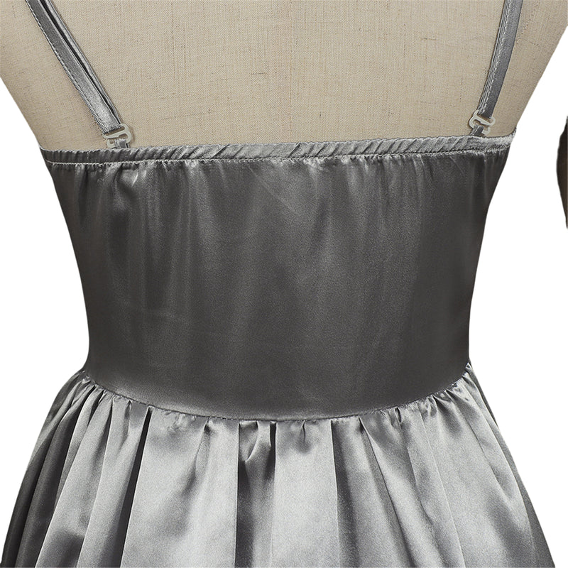 Film Beetle Juice Astrid Cosplay Costume Gray Top A Line Dress