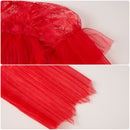 Film Beetle Juice Lydia Cosplay Costume Red Ruffles Pleated Dress