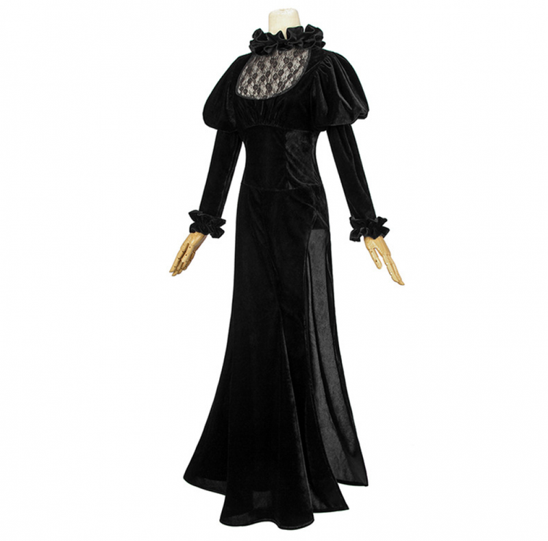 Film Dead Silence Mary Shaw Cosplay Costume Gothic Black Lace Dress