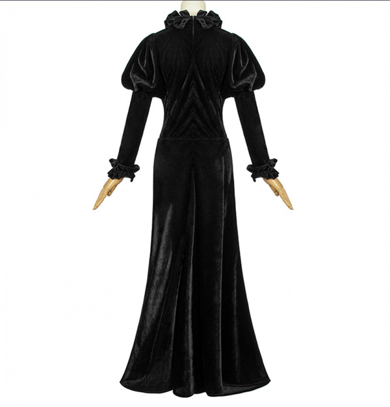 Film Dead Silence Mary Shaw Cosplay Costume Gothic Black Lace Dress