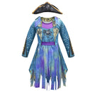Film Descendants Evie Kids Cosplay Costume Gradient Blue Dress - AwwwCos