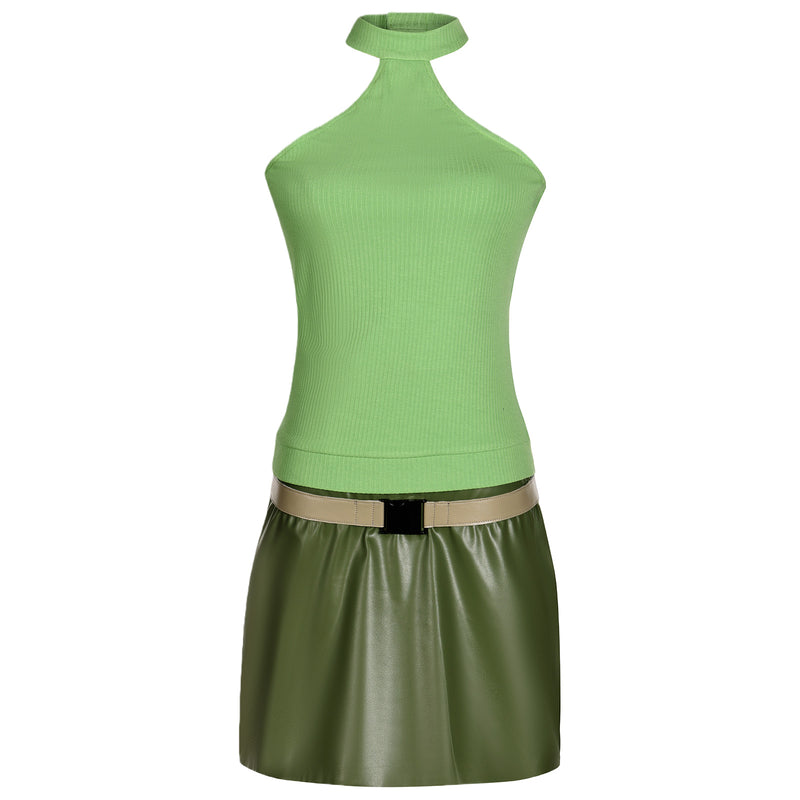 Film Monster High Scarah Screams Cosplay Costume Green Suit