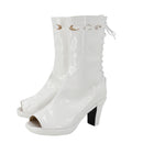 Film Poor Things Bella Baxter Cosplay Shoes White High-heeled Boots - AwwwCos