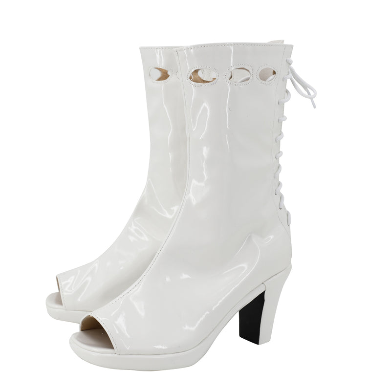 Film Poor Things Bella Baxter Cosplay Shoes White High-heeled Boots