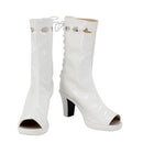 Film Poor Things Bella Baxter Cosplay Shoes White High-heeled Boots - AwwwCos