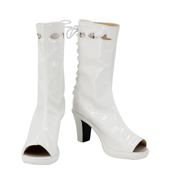 Film Poor Things Bella Baxter Cosplay Shoes White High-heeled Boots