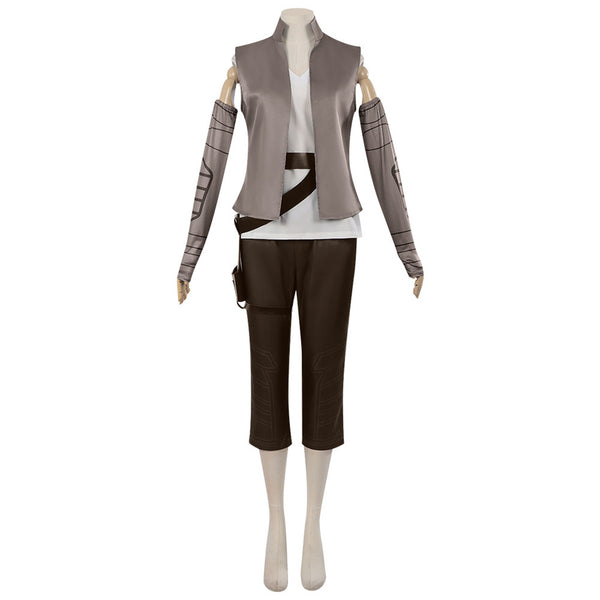 Film Star Wars Rey Cosplay Costume Women Gray Suit