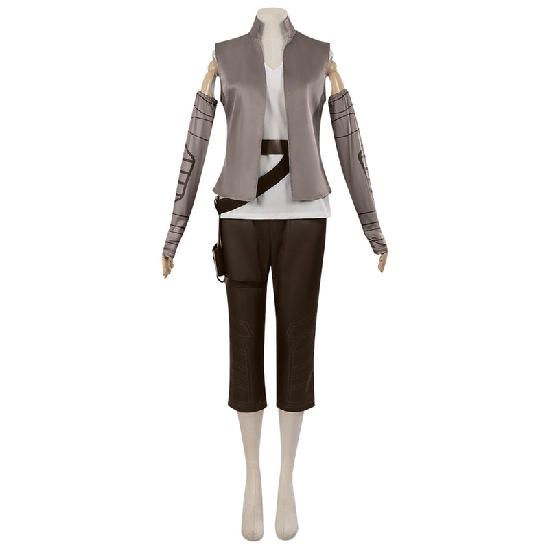 Film Star Wars Rey Cosplay Costume Women Gray Suit