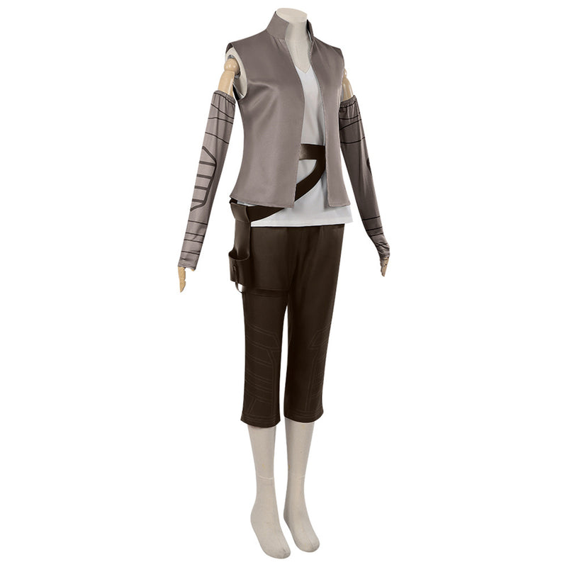 Film Star Wars Rey Cosplay Costume Women Gray Suit