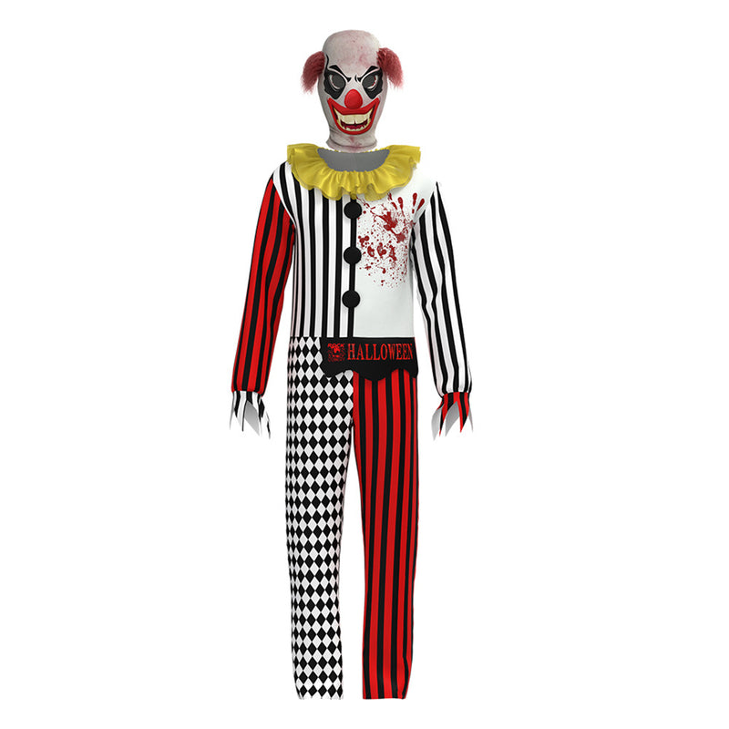 Film Terrifier Clown Kid Adult Cosplay Costume Jumpsuit Mask